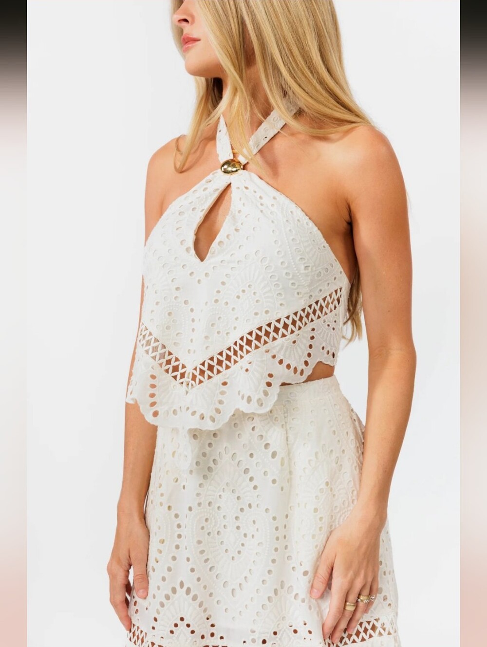Kittenish Sienna Eyelet Top- XS